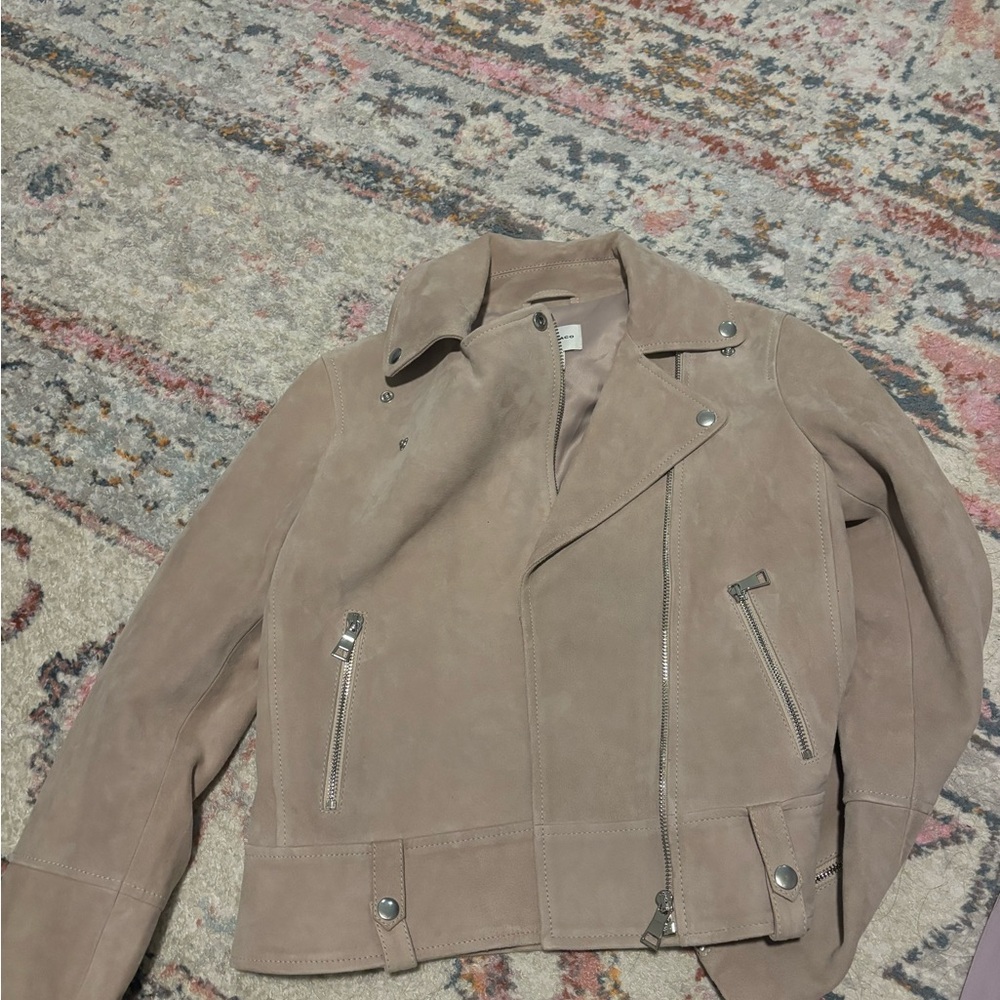 rose Suede Moto Jacket
